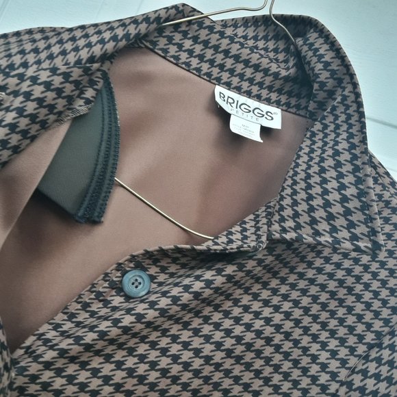 Houndstooth Jacket Coat Button Down Collared Shirt - Picture 8 of 8